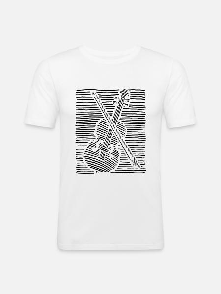 Violin Violin String instrument Viola - Men's Slim Fit T-Shirt - white