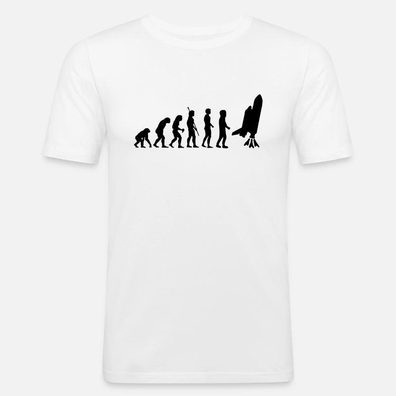 evolution_astronaut_g1 - Men's Slim Fit T-Shirt - white