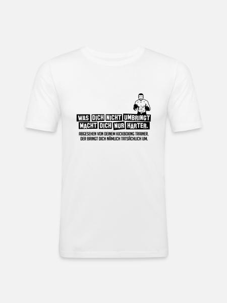 kickbox trainer - Männer Slim Fit T-Shirt - Weiß