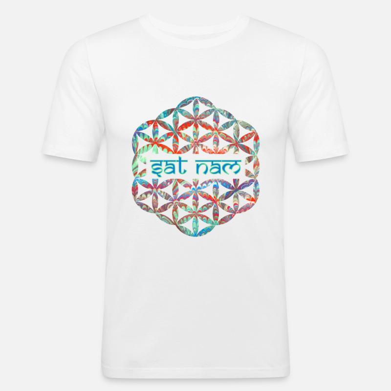 mantra dat nam e 72 - Männer Slim Fit T-Shirt - Weiß