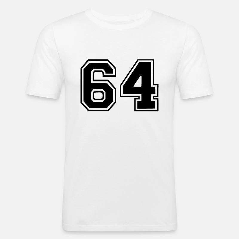 64 - Männer Slim Fit T-Shirt - Weiß