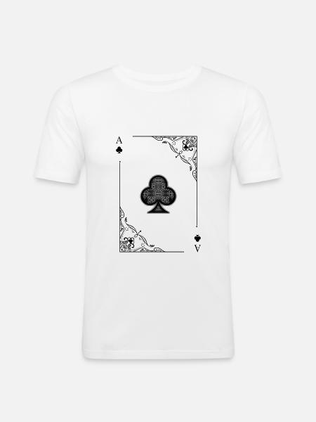 Cartes symboles Cartes Cartes De Jeu De Cartes - T-shirt près du corps Homme - blanc