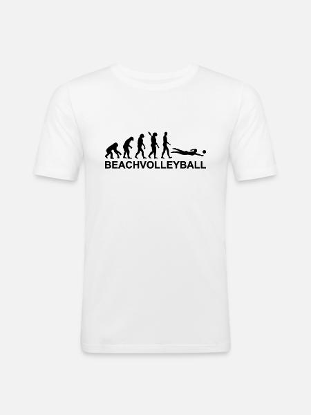 Evolution Beachvolleyball - Männer Slim Fit T-Shirt - Weiß