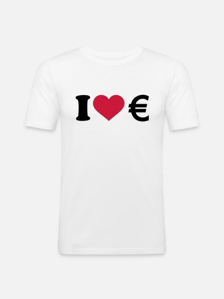 Euro - Männer Slim Fit T-Shirt - Weiß