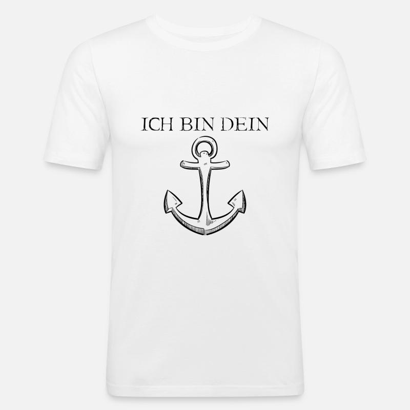 Ich bin dein Anker - Männer Slim Fit T-Shirt - Weiß