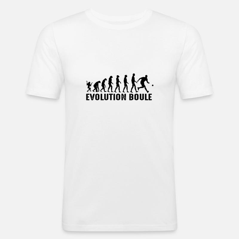 Boule Evolution Boulespieler Petanque Geschenk - Männer Slim Fit T-Shirt - Weiß