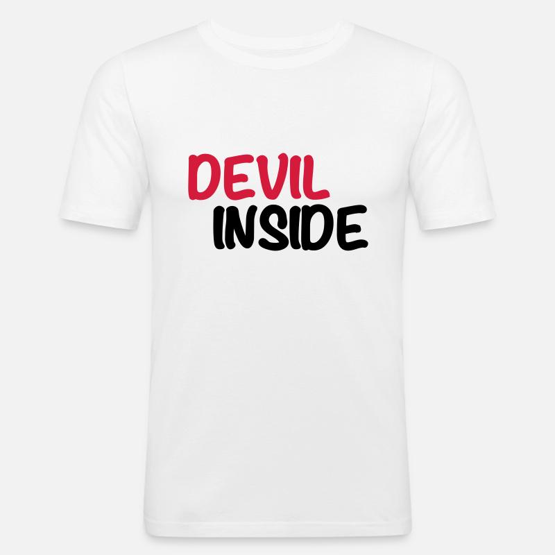 Devil inside - Men's Slim Fit T-Shirt - white