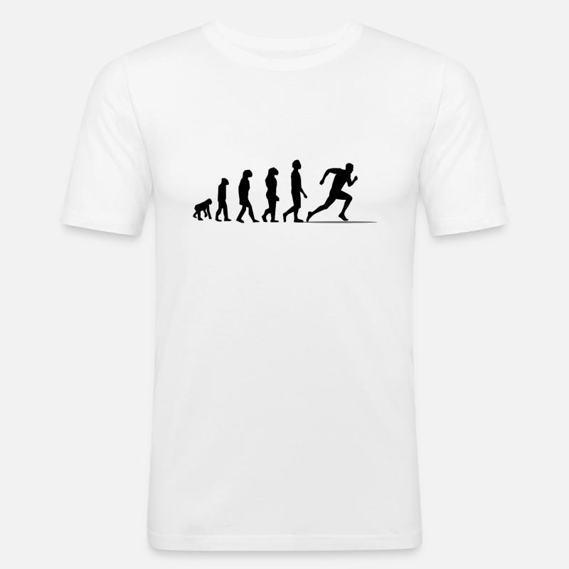Evolution Sprint / Sprinter - Männer Slim Fit T-Shirt - Weiß