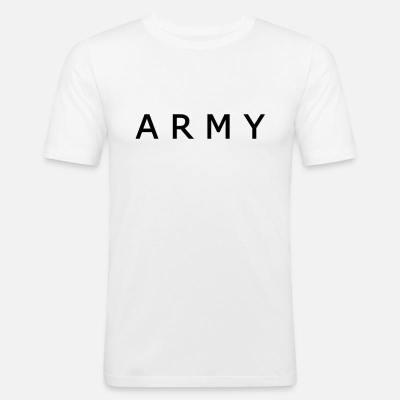 Army - Männer Slim Fit T-Shirt - Weiß
