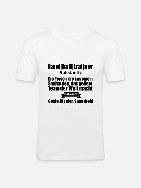 Bester Handballtrainer der Welt - Männer Slim Fit T-Shirt - Weiß