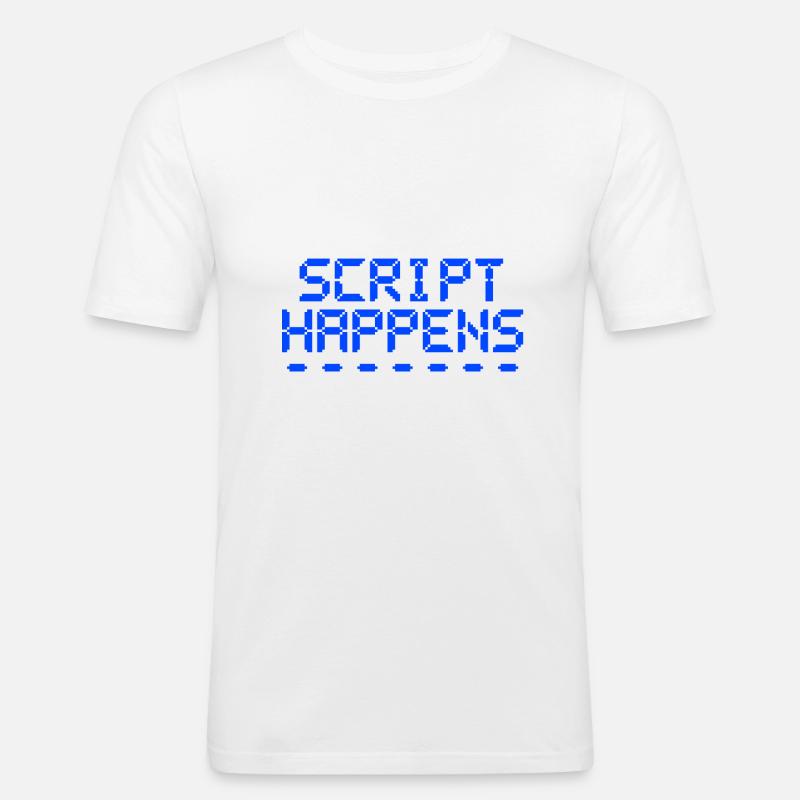 Computer Programming Script Happens Programmer - Men's Slim Fit T-Shirt - white