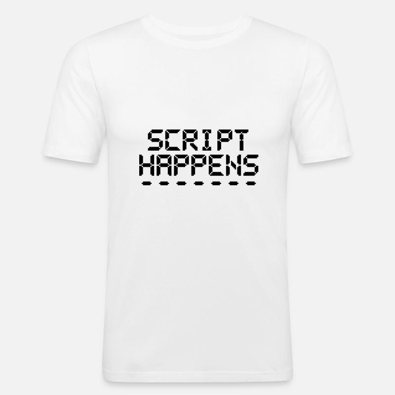 Computerprogrammierskript passiert Programmierer - Männer Slim Fit T-Shirt - Weiß