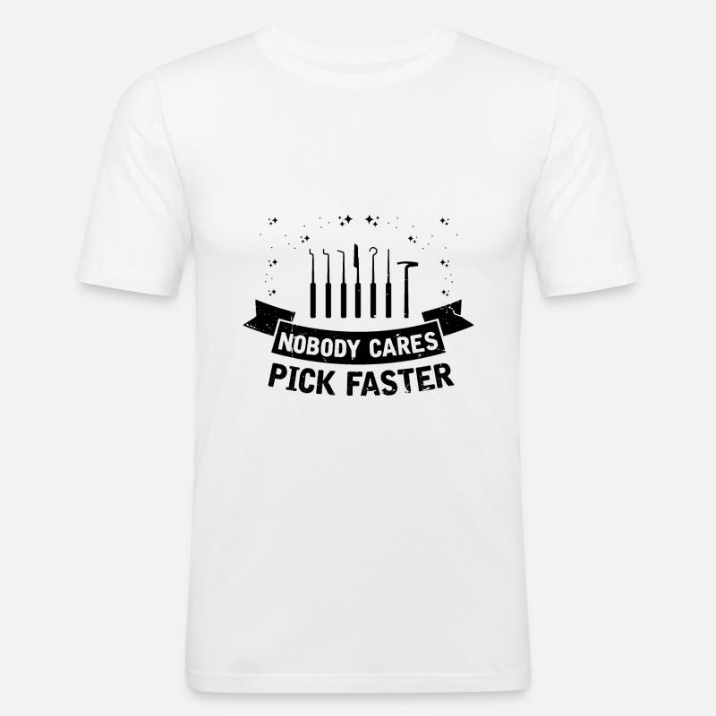 Lockpicking Experte Aufsperrdienst Schloss Design - Männer Slim Fit T-Shirt - Weiß