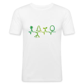 Nature Heartbeat - Men's Slim Fit T-Shirt - white - Front - Nik (191cm)