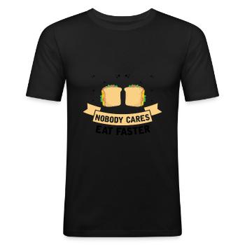 Quick Food Sandwich Food FastFood - Men's Slim Fit T-Shirt - black - Front - Nik (191cm)