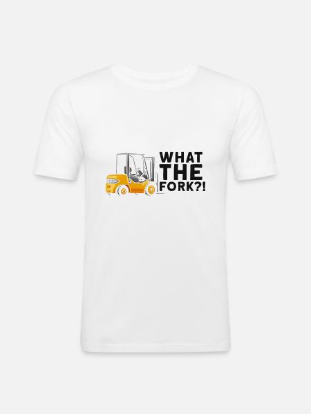 Gabelstaplerbediener und Gabelstaplerfahrer - Männer Slim Fit T-Shirt - Weiß