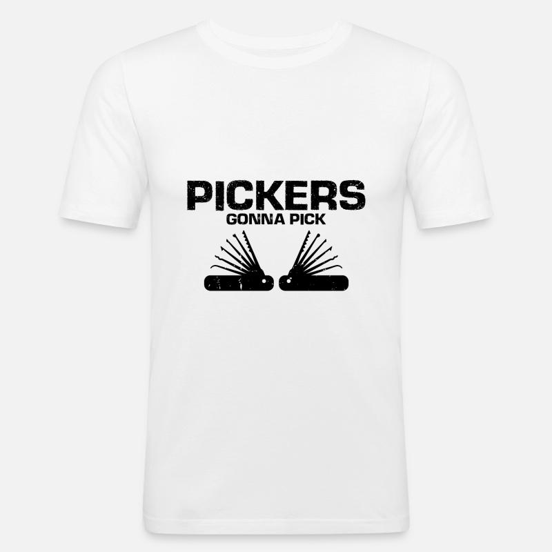 Lockpicking Lock Picking Aufsperrdienst Designs - Männer Slim Fit T-Shirt - Weiß
