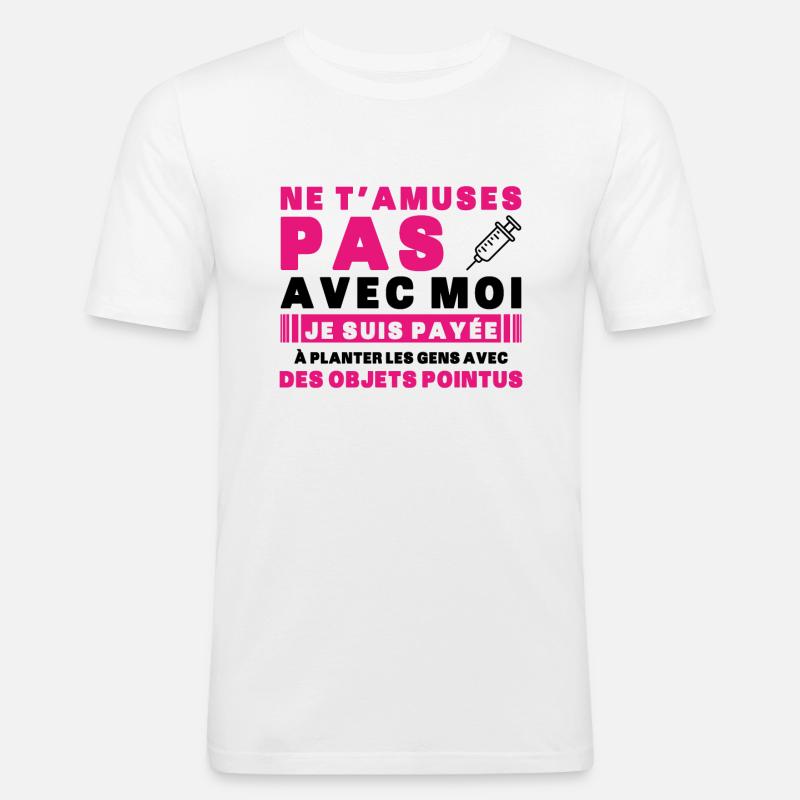 Krankenschwester Humor Geschenkidee Bluttest - Männer Slim Fit T-Shirt - Weiß