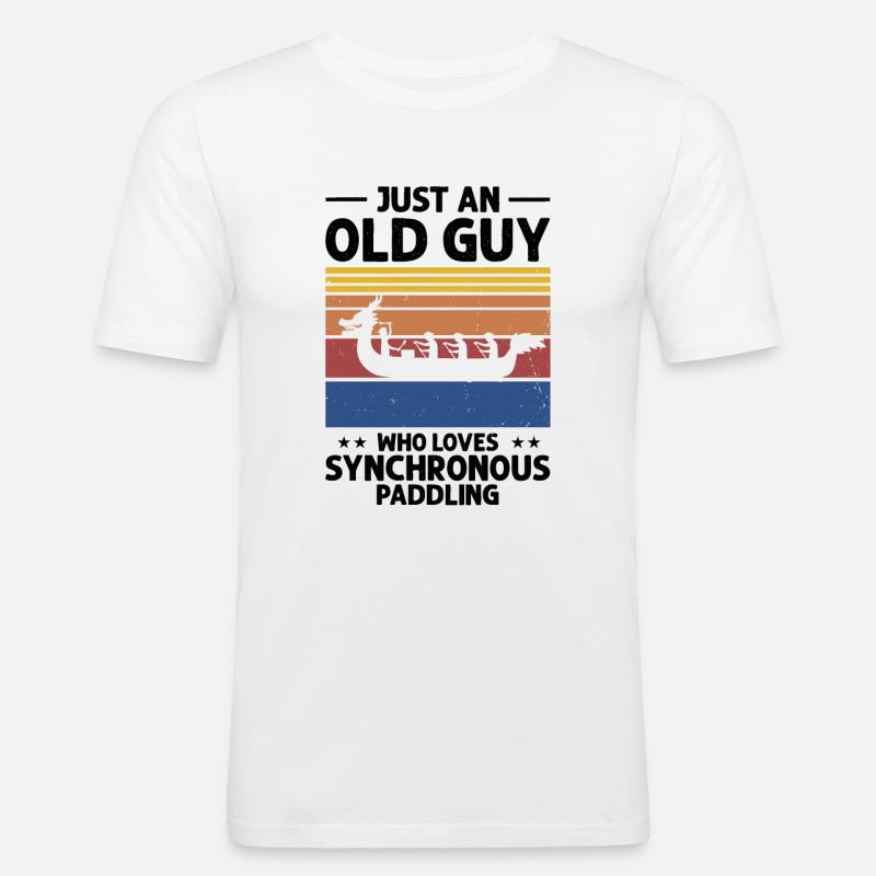 Drachenboot Crew und Drachenbootfahren - Männer Slim Fit T-Shirt - Weiß