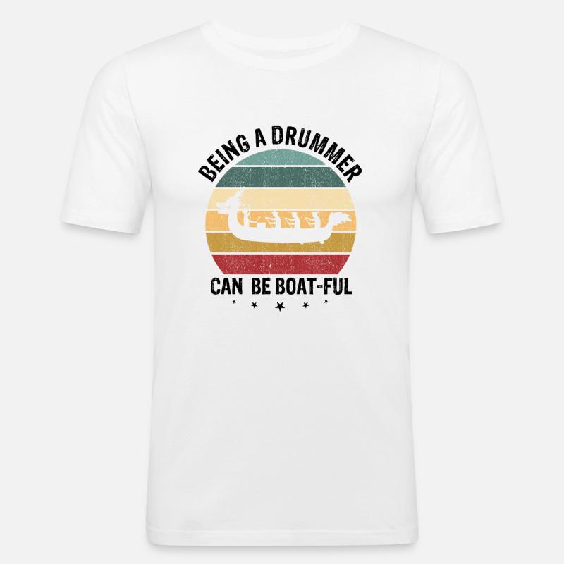 Drachenboot Trainer und Drachenboot - Männer Slim Fit T-Shirt - Weiß