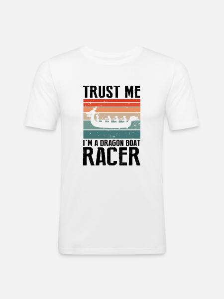 Dragesejlads tema til dragebåd padling - Herre Slim Fit T-Shirt - hvid
