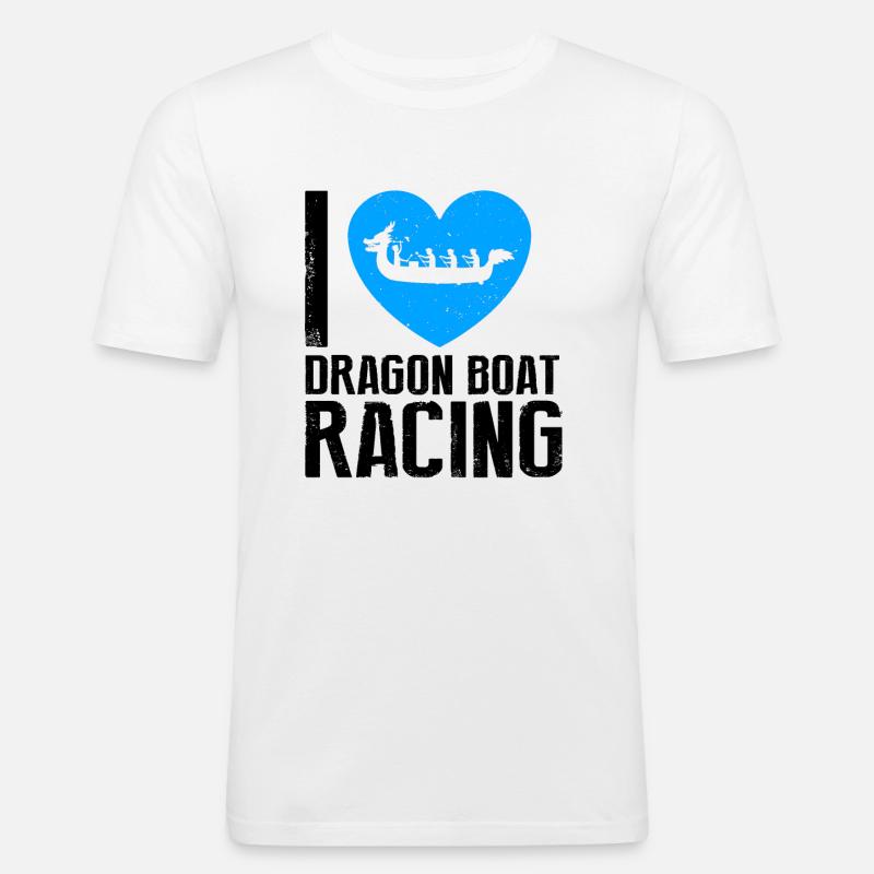 Drachenboot Crew und Drachenbootfahren - Männer Slim Fit T-Shirt - Weiß