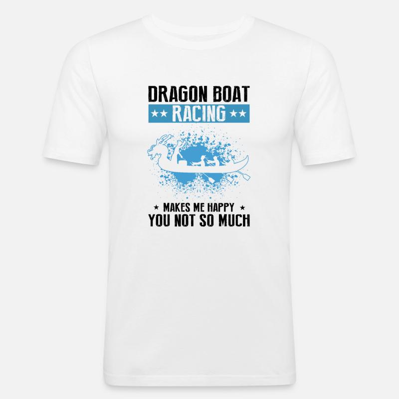 Drachenboot Trainer und Drachenboot - Männer Slim Fit T-Shirt - Weiß