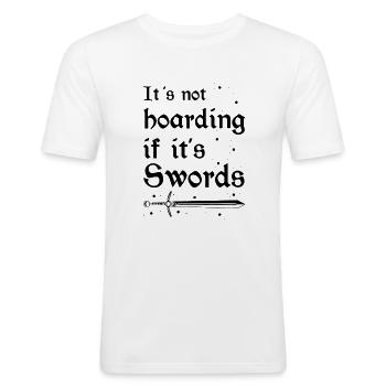 Jeu de rôle en direct pour PNJ et jeu de rôle RPG - T-shirt près du corps Homme - blanc - Devant - Nik (191cm)
