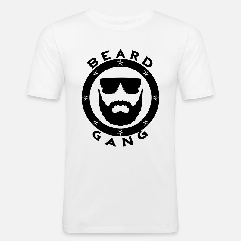 beard gang beard - Men's Slim Fit T-Shirt - white