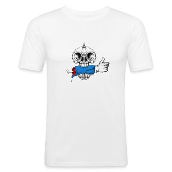 Skull Like - Men's Slim Fit T-Shirt - white - Front - Nik (191cm)