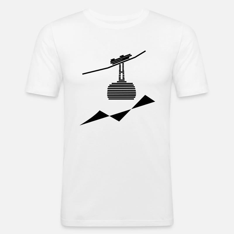 Seilbahn -4- - Männer Slim Fit T-Shirt - Weiß