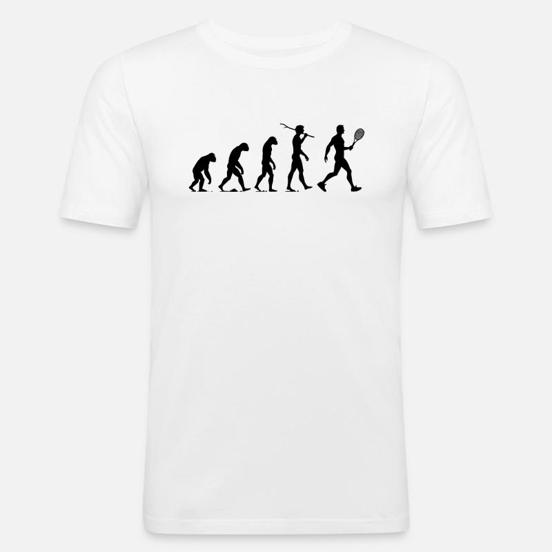 Tennis Evolution - Männer Slim Fit T-Shirt - Weiß