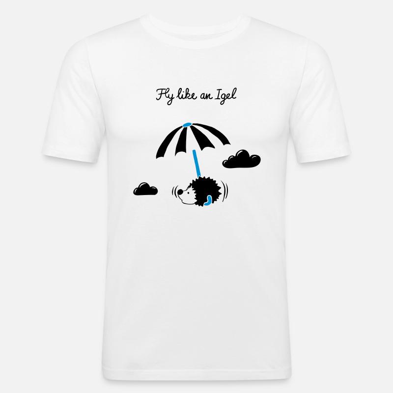 Fly like an Igel - Männer Slim Fit T-Shirt - Weiß