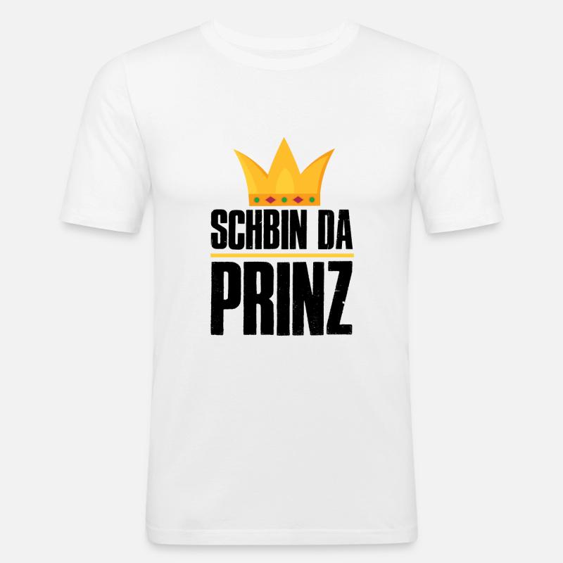 Schbin da Prinz - Männer Slim Fit T-Shirt - Weiß