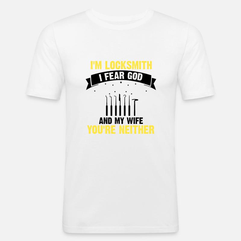 Lockpicking Experte Aufsperrdienst Schloss Papa - Männer Slim Fit T-Shirt - Weiß