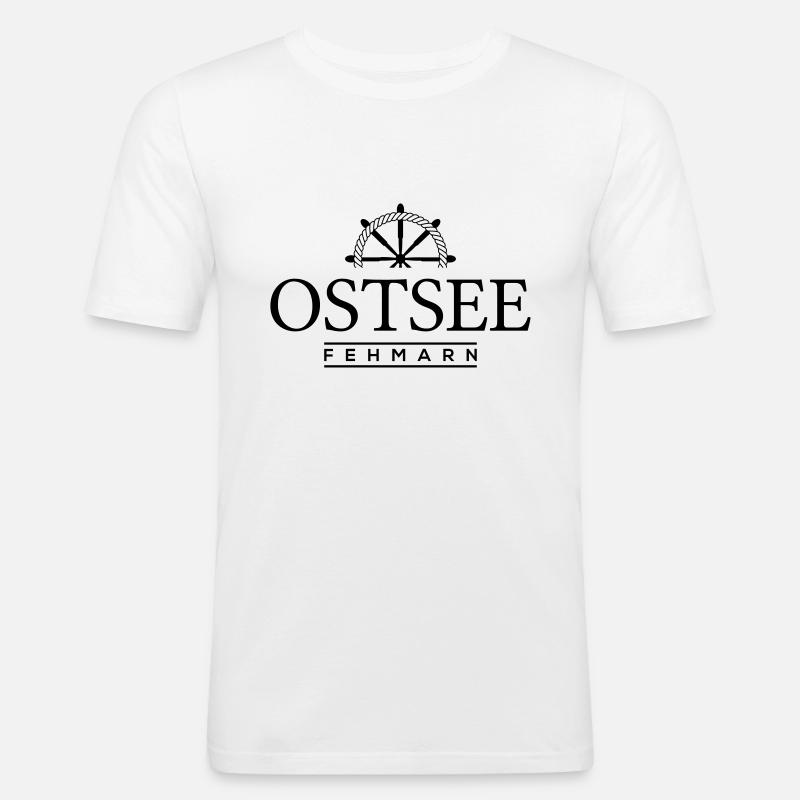 Fehmarn - Männer Slim Fit T-Shirt - Weiß