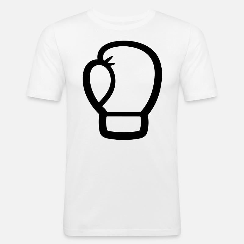 Boxhandschuh - Männer Slim Fit T-Shirt - Weiß