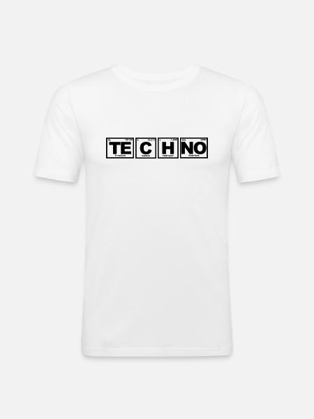Techno : Chemistry - Periodic Table - Men's Slim Fit T-Shirt - white