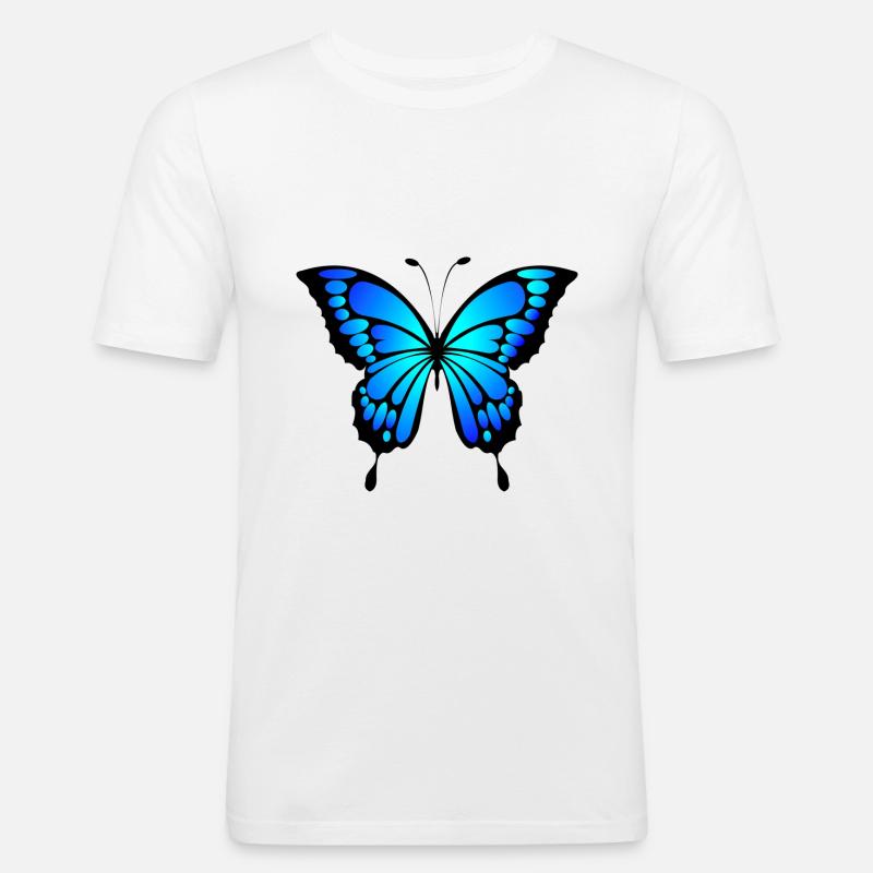 Butterfly - Männer Slim Fit T-Shirt - Weiß