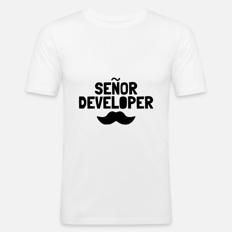 Senor Developer Entwickler - Männer Slim Fit T-Shirt - Weiß
