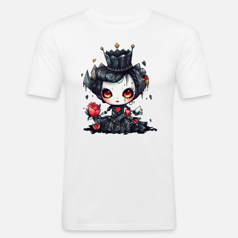 Gothic-Vampire-Queen - Männer Slim Fit T-Shirt - Weiß