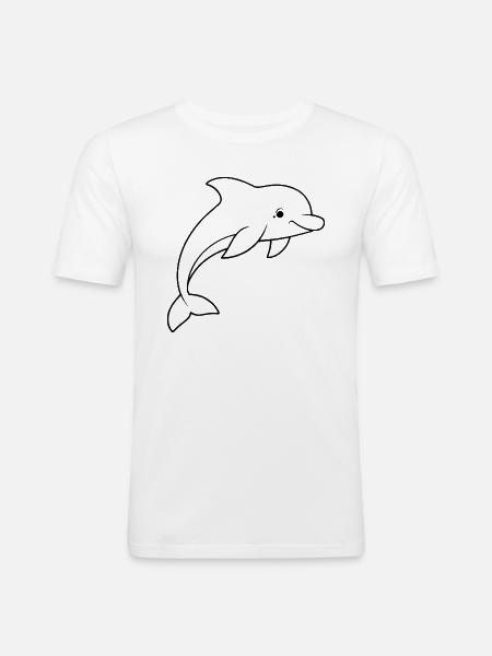 Minimalistic Dolphin - Men's Slim Fit T-Shirt - white