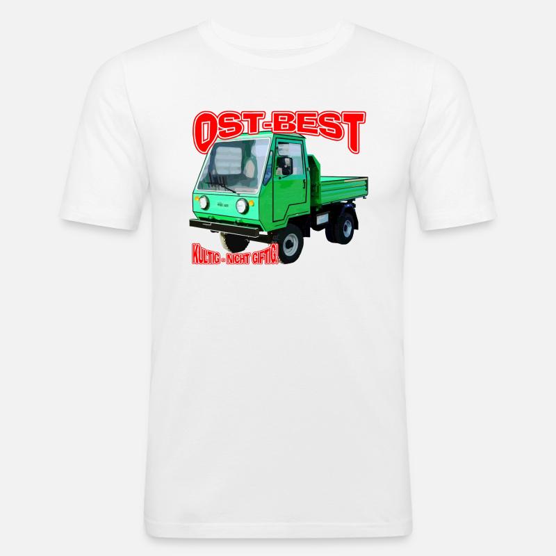 Multicar M25 bunt - Männer Slim Fit T-Shirt - Weiß