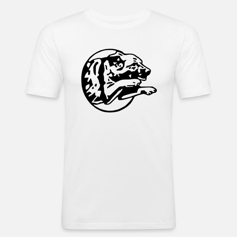 springen ein ba - Männer Slim Fit T-Shirt - Weiß