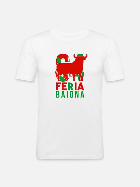64 Taureau Bayonne - T-shirt près du corps Homme - blanc