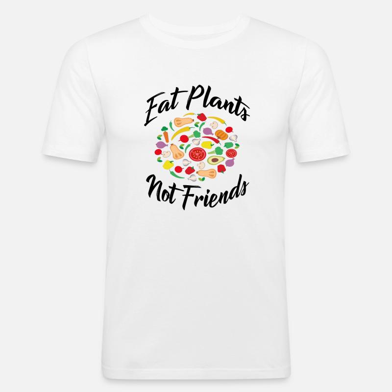 Vegan - Männer Slim Fit T-Shirt - Weiß