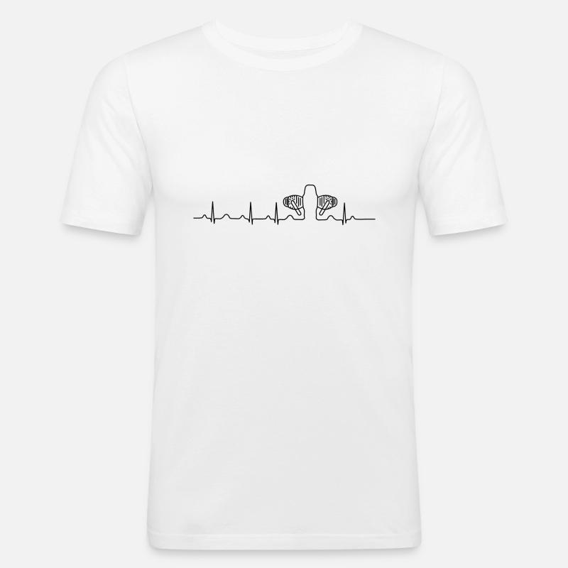 Boxer Motor Herzfrequenz Herzschlagen - Männer Slim Fit T-Shirt - Weiß