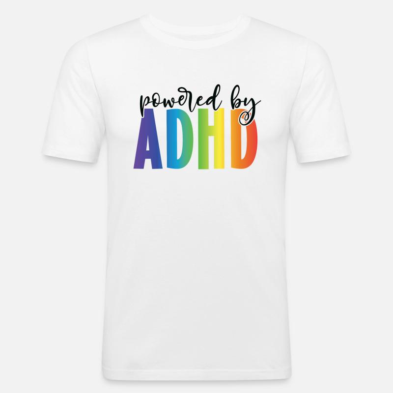 PoweredByADHD - Men's Slim Fit T-Shirt - white