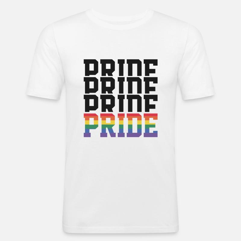 Pride Regenbogen Gay Pride - Männer Slim Fit T-Shirt - Weiß