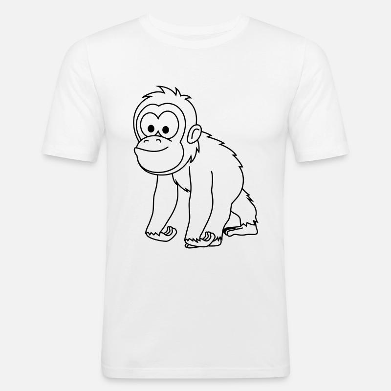 Orangutan monkey comic - Men's Slim Fit T-Shirt - white
